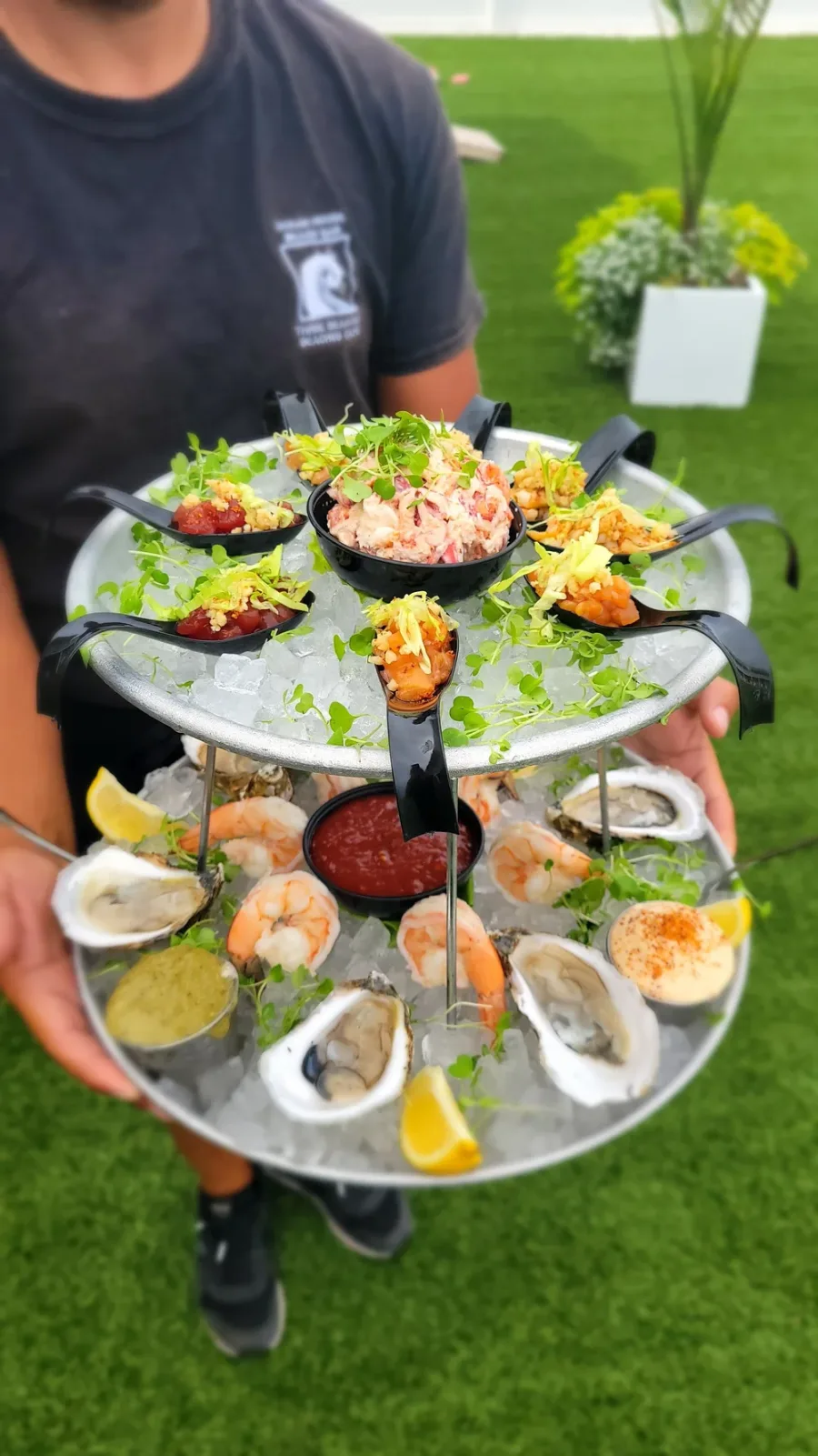 Ocean House Beach Bar seafood tower